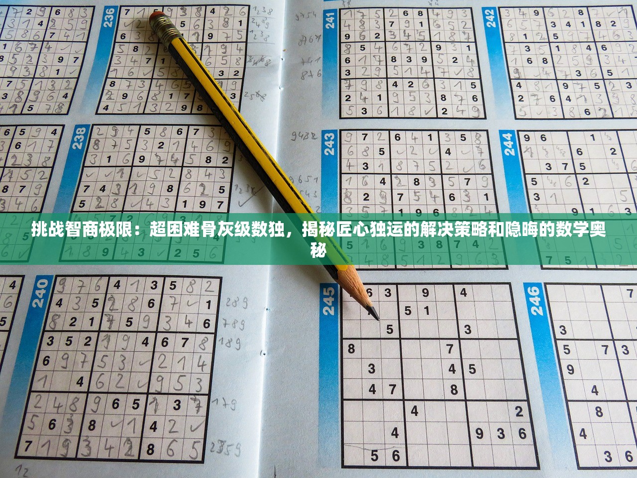 挑战智商极限：超困难骨灰级数独，揭秘匠心独运的解决策略和隐晦的数学奥秘
