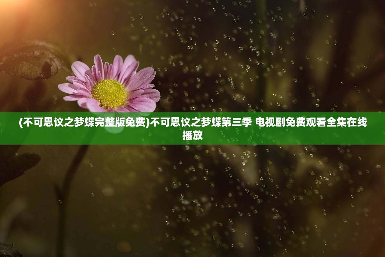 (不可思议之梦蝶完整版免费)不可思议之梦蝶第三季 电视剧免费观看全集在线播放