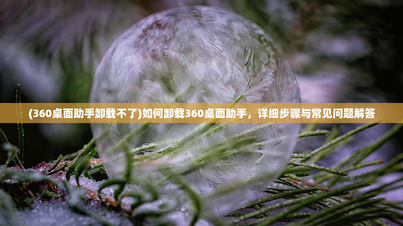 (360桌面助手卸载不了)如何卸载360桌面助手，详细步骤与常见问题解答