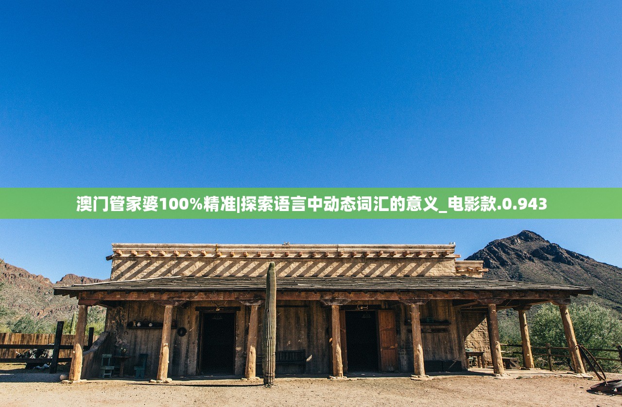 澳门管家婆100%精准|探索语言中动态词汇的意义_电影款.0.943