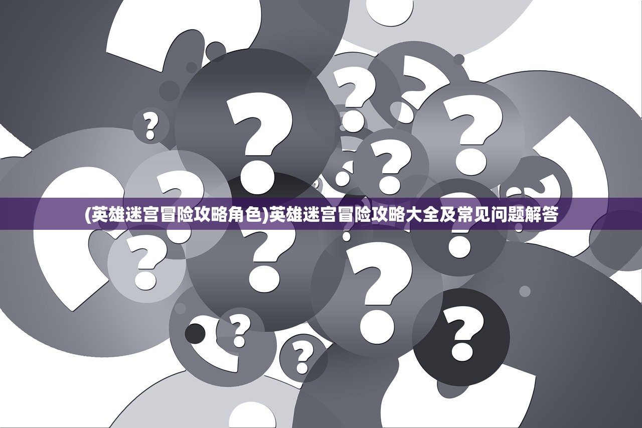 (英雄迷宫冒险攻略角色)英雄迷宫冒险攻略大全及常见问题解答