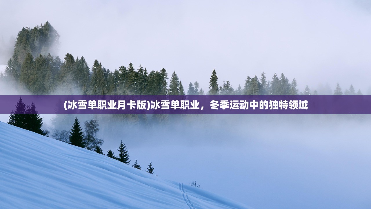(冰雪单职业月卡版)冰雪单职业，冬季运动中的独特领域