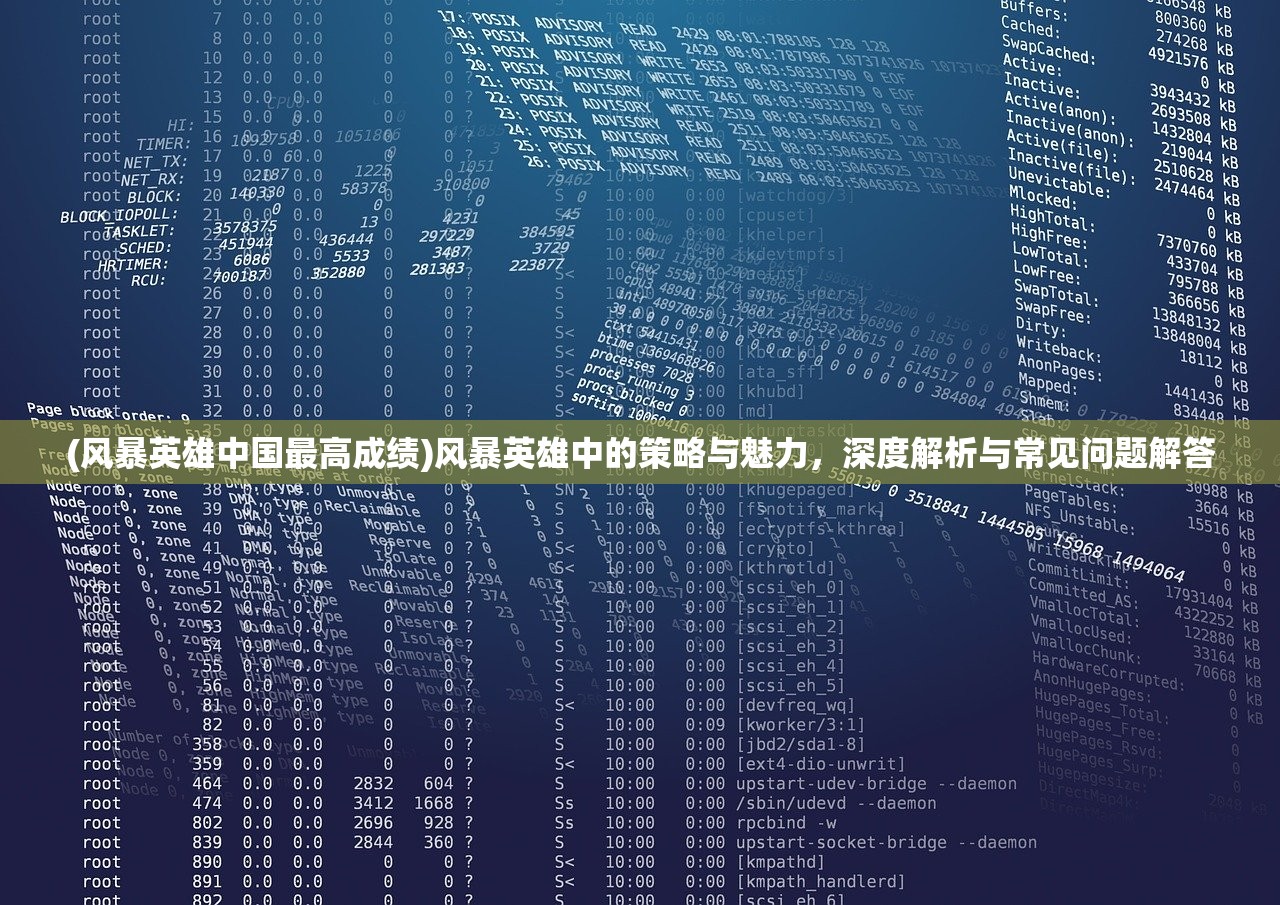 (风暴英雄中国最高成绩)风暴英雄中的策略与魅力，深度解析与常见问题解答