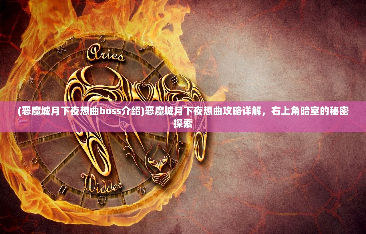 (恶魔城月下夜想曲boss介绍)恶魔城月下夜想曲攻略详解，右上角暗室的秘密探索
